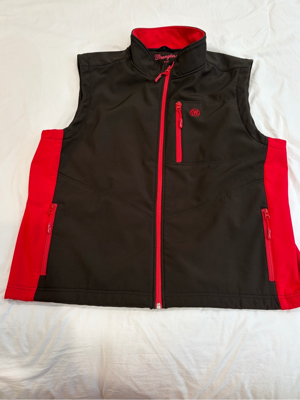 Wrangler Black & Red Softshell Vest